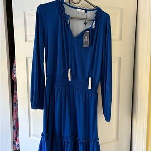 Cabana Life Royal Blue Long Sleeve Dress